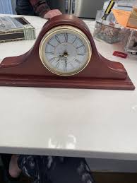 Vintage Sunbeam Wood Mantle Clock Glass Lens Battery Model No. Does Not Work | eBay
