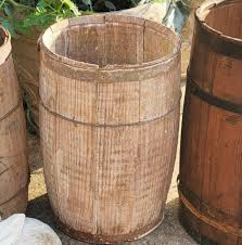 Vintage Rustic Whitewashed Barrel, Small Wood Barrel With ...