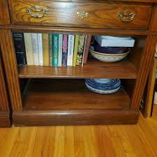 Hammary Vintage Mid Century Solid Oak Wood Lighted 7foot Tall Library Book Shelves W/ Outlets - Etsy