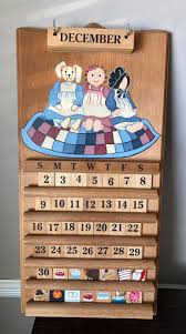 Wooden Perpetual Calendar Amish Girl Doll Bunny Folk Art ...