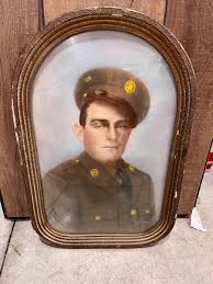 1940's Heirloom Chicago Portrait Co Bubble Glass WWII ID'd Soldier 18”x12” | eBay