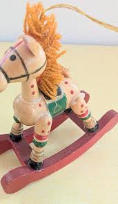 Vintage Wooden Rocking Horse Christmas Ornament - Etsy