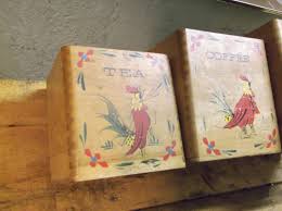 Vtg Coffee, Flour, Tea & Sugar, Wood Kitchen Storage Box's | eBay