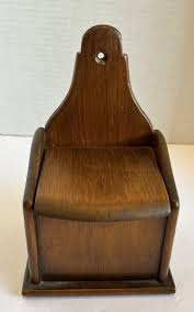 Vtg Wall Mounted Wooden Matchbox W/Hinged Lid | eBay