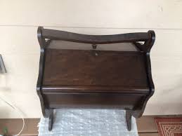 Vintage Wooden Sewing Box With Wooden Double Doors, Crochet Box, Knitting Box | eBay