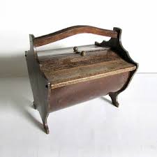 Vintage Primitive Colonial Wood Sewing Box Basket Caddy, Double Hinged Doors, Bent Wood Body, Handle 10 X 8 X 10 Inches - Etsy