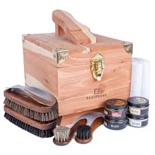 Grand Cedar Shoe Valet & Shoe Shine Set - Shoe Polish Cream ...