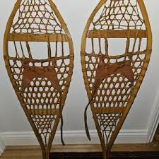 Vintage Torpedo Wooden Snowshoes, 42*14, Very Good Condition, Cleaned and Inspected, Lac Megantic, P.Q, Canada - Etsy