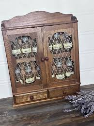 Charming Vintage Spice Rack - Cabinet - 12 Jars - MCM - 70's - Etsy