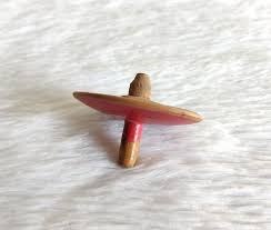 Vintage Handmade Spinning Wooden Top Miniature Decorative ...