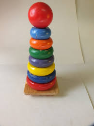 Melissa and Doug Rainbow Stacker Wooden Ring Educational Toy ...