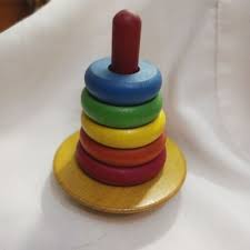 VINTAGE, Rare Colorful Wooden Stacking Toy. Very Good ...