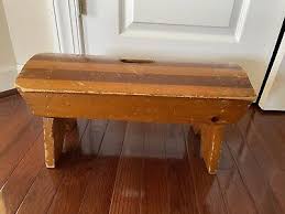 Old Vintage Distressed WOOD STOOL Bench Country Farmhouse ...
