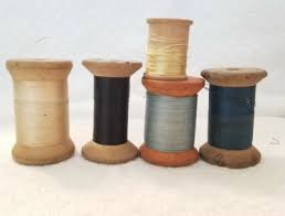 Vintage Silk Thread on Wooden Spools Set of 5, Assorted ...