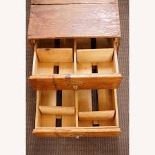 Vintage Wood Cabinet with 2 Drawer - AptDeco