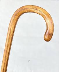 Vintage Antique Hexagonal Wood Horn Tip Crook Handle Fancy ...