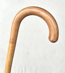 Vintage Antique Nice Hardwood Shaft Brass Tip Crook Handle ...