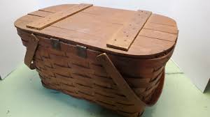 VINTAGE WOOD PICNIC BASKET CAMPING | eBay