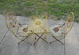 Vintage Wrought Iron Childs Patio Set Mini Bistro Outdoor Table 2 Chairs Rusty Metal Chippy Paint Fold up Seating Kids Porch Patio Tea Time - Etsy