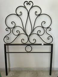 Bett Einzelbett Schmiedeeisen Einer Kopfteil Grau-Gold | eBay