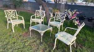 Gorgeous Retro Metal Patio Set 5 Pcz Incluid Whit Cushions