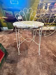 Vintage Bent Metal Vanity Chair – Blue Goose - Plant and House