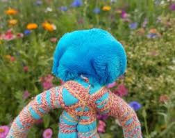 Blue Doll With Blue Hair Motanka Strange and Cute - Etsy