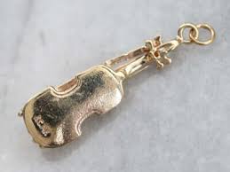 Yellow Gold Violin Charm | eBay