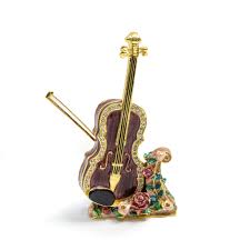 Cloisonne Box Cello with Matching Necklace – Fire & Ice
