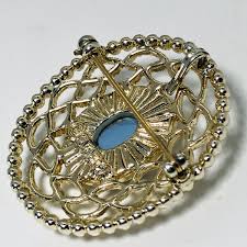 Vintage Sarah Cov Cameo Brooch Pin in Gold Tone Setting - Etsy