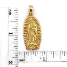 Virgin Mary (virgen De Guadalupe) Pendant Yellow Gold - Etsy