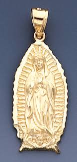 14k Gold 38mm Virgin Mary Charm| Sarraf.com