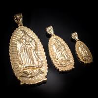Two-Tone White and Yellow Gold Our Lady of Guadalupe Virgin ...