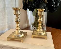 Pair Vintage Brass Taper Candlestick Holders, Brass ...