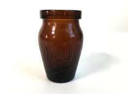 Vintage Virol Amber Glass Vase / Bottle - Mod Dark Amber Brown Retro Collectible Glass Bottle - Home Decor Circa 1940s Health Compount