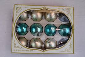 Vintage Shiny Brite Glass Ornament Set With Box - Etsy