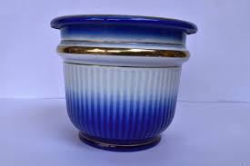 Vintage Enamelware Flower Pot Planter Storage Pail Vase ...