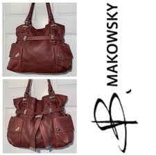 b. makowsky | Bags | B Makowsky Brown Leather Hobo Handbag ...