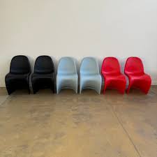 Authentic! Vitra Verner Panton Multi Color Set of 6 Chairs ...