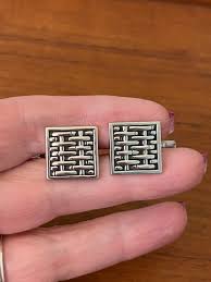 Vintage Swank Sterling Cuff Links Basket Weave - Etsy