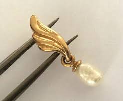 VINTAGE 14K KBN KABANA YELLOW GOLD NATURAL WHITE PEARL LADIES PENDANT CHARM | eBay