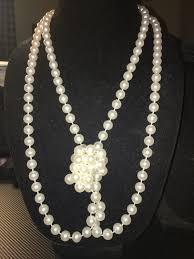 Vintage White Pearl Opera OR Flapper Beaded Necklace ...