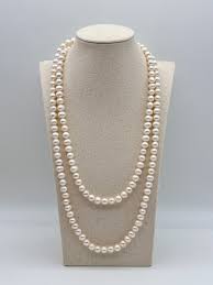 White 8mm Freshwater Pearl Rope Length Necklace ...