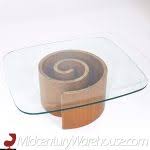 Vladimir Kagan Mid Century Walnut Snail Coffee Table | Mid ...