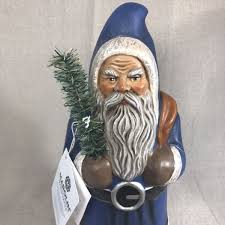 Marolin PaperMache Blue 13" Limited Edition Santa Claus ...