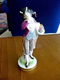 Antique German Porcelain Man Figurine Holding Bouquet of Flowers | eBay