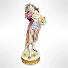 19th Century German Sitzendorf Porcelain Figurines, Stamped Originals - Set of 3 | Chairish