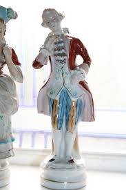 Vintage Lipper & Mann Victorian Couple Figurines Pair Porcelain