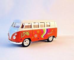 Volkswagen T1 Minibus Year 1963 Orange/White, Welly Scale 1:38