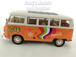 Volkswagen (VW) T1 Type-2 Bus 1962 - Peace & Love - Orange ...